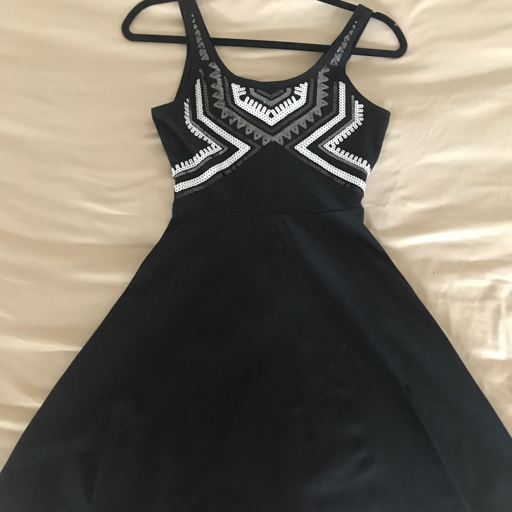Express Cute black flowy sparkly dress formal